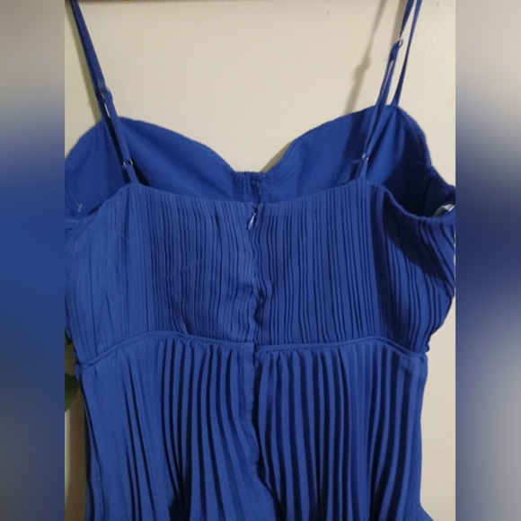 Lulus Cascading Crush Cobalt Blue Tiered Bustier Midi Dress Size M - Picture 6 of 12